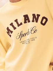 Lipsy Butter Milk Yellow Milano Graphic Sweatshirt - Image 4 of 4
