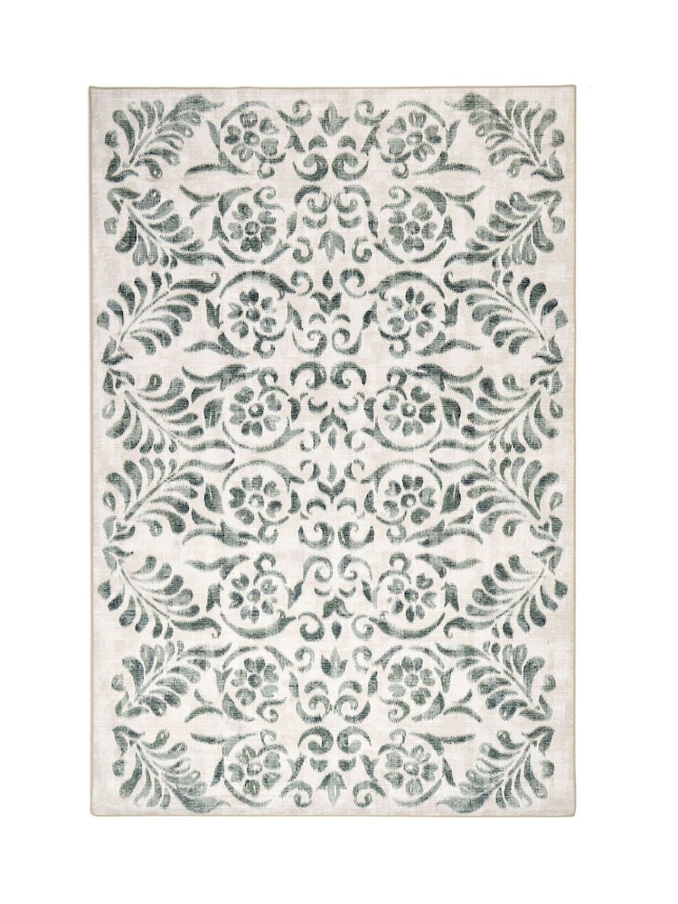 Hug Rug Green Vintage Scroll Rug - Image 2 of 3 Hug Rug Green Vintage Scroll Rug - Image 2 of 3
