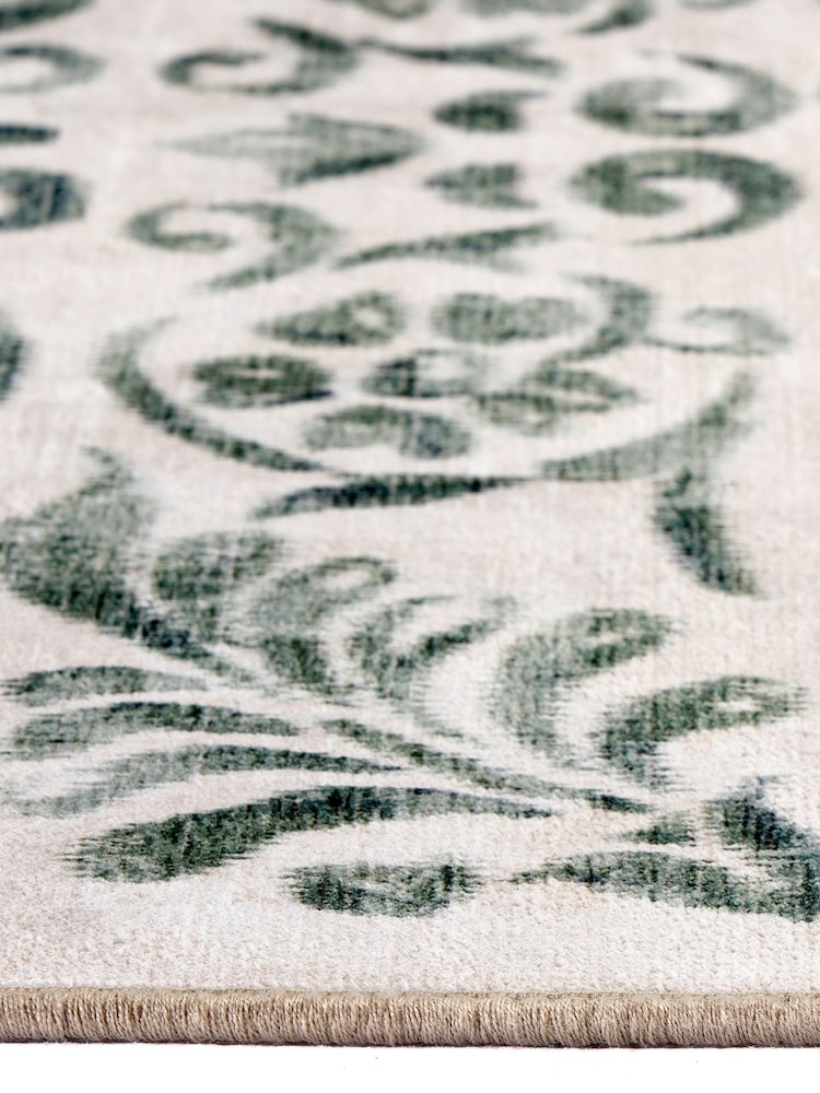Hug Rug Green Vintage Scroll Rug - Image 3 of 3 Hug Rug Green Vintage Scroll Rug - Image 3 of 3