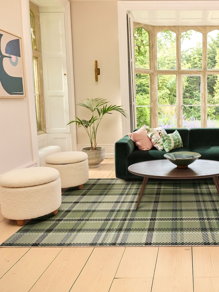 Hug Rug Green Isla Plaid Rug - Image 1 of 4 Hug Rug Green Isla Plaid Rug - Image 1 of 4