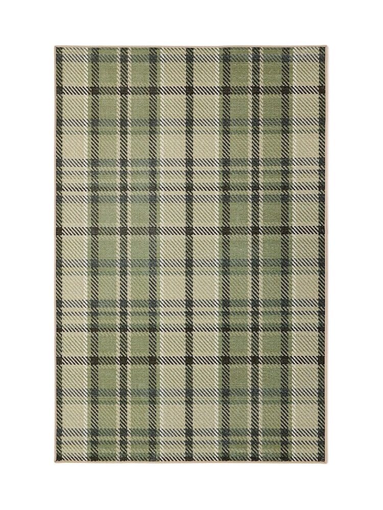 Hug Rug Green Isla Plaid Rug - Image 2 of 4 Hug Rug Green Isla Plaid Rug - Image 2 of 4