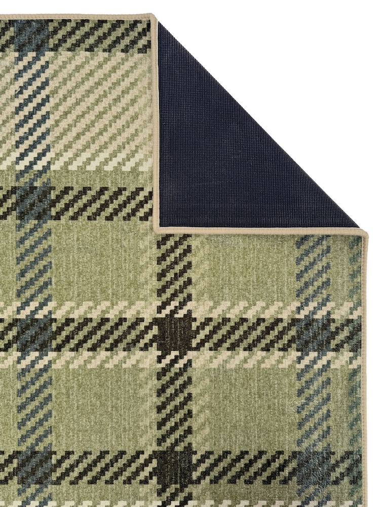 Hug Rug Green Isla Plaid Rug - Image 4 of 4 Hug Rug Green Isla Plaid Rug - Image 4 of 4