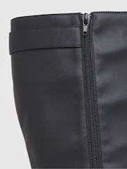 Simply Be Black Extra Wide Fit Chunky Biker Boot With Buckle Detail - Image 4 of 4