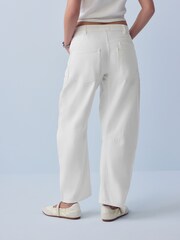 White Double Pocket Barrel Jeans - Image 3 of 8