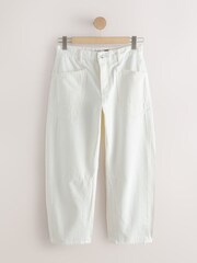 White Double Pocket Barrel Jeans - Image 5 of 8