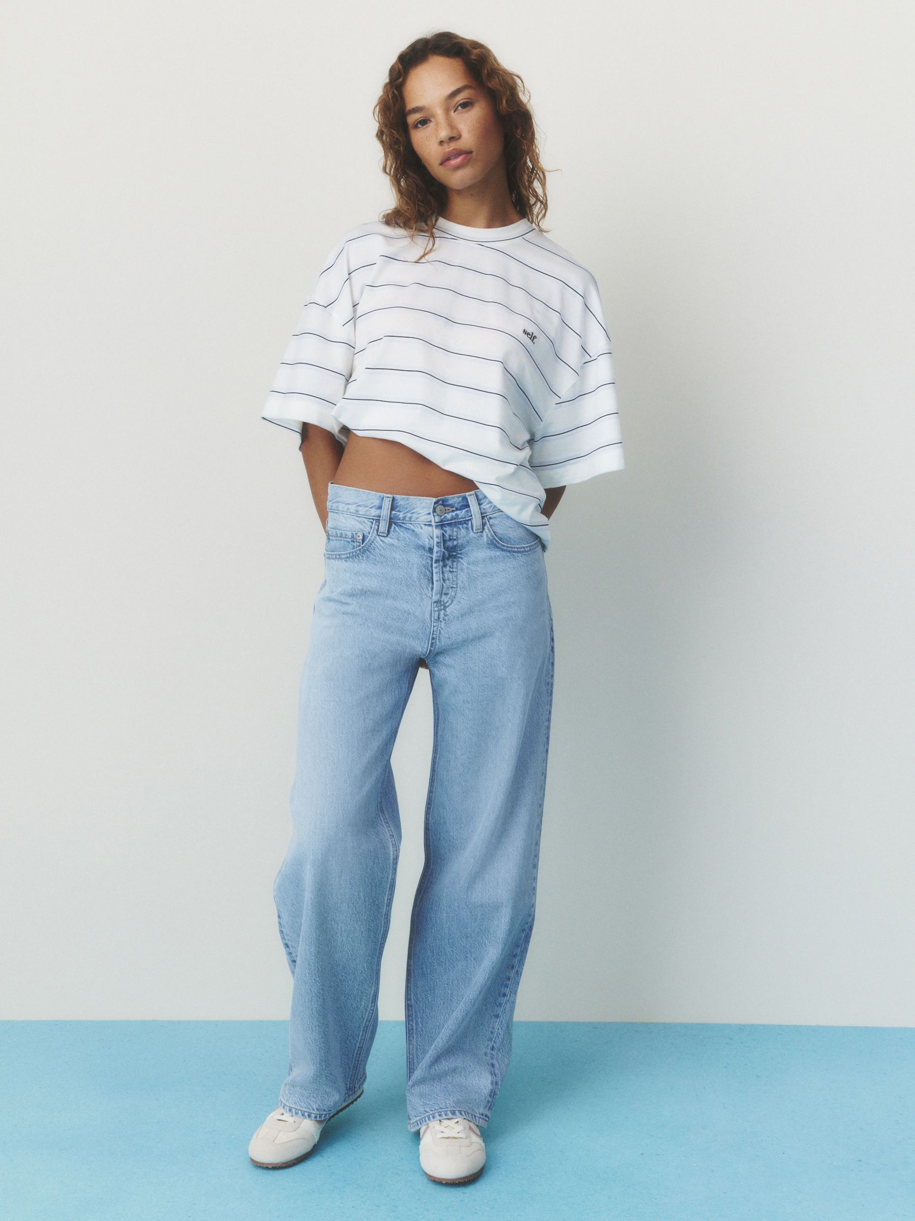Buy self. Light Blue Relaxed Dad Straight Jeans from the Next UK