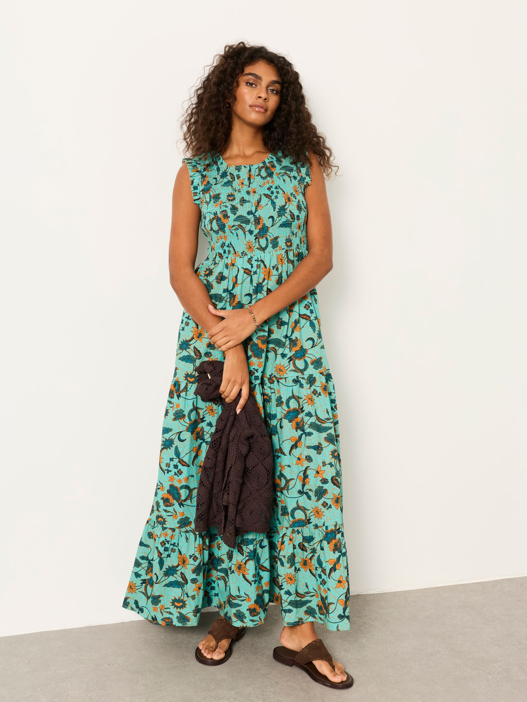 Buy FatFace Anais Teal Blue Batik Maxi Dress from the Next UK