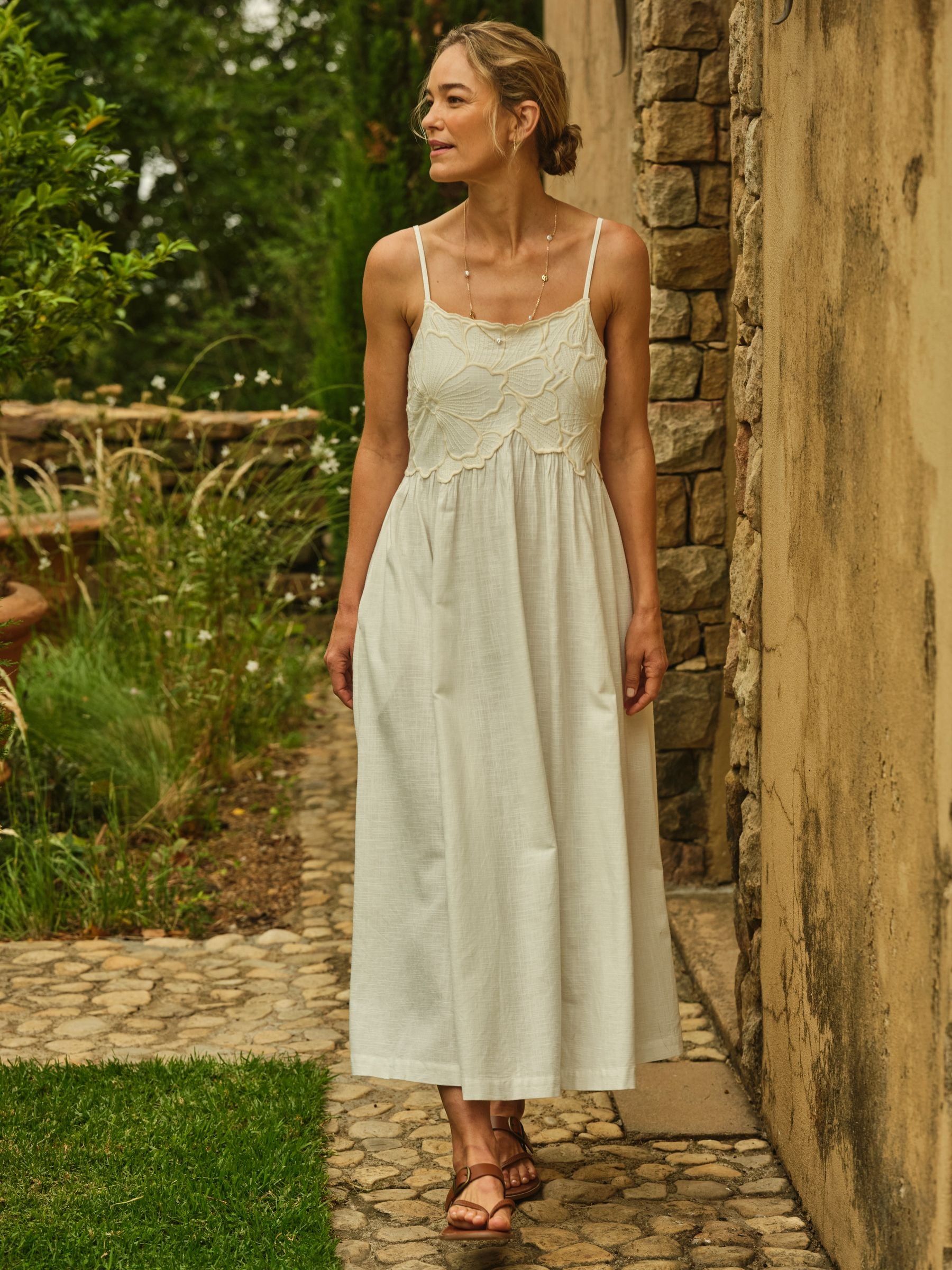 Buy FatFace Hazel Ivory Embroidered Midi Dress from the Next UK