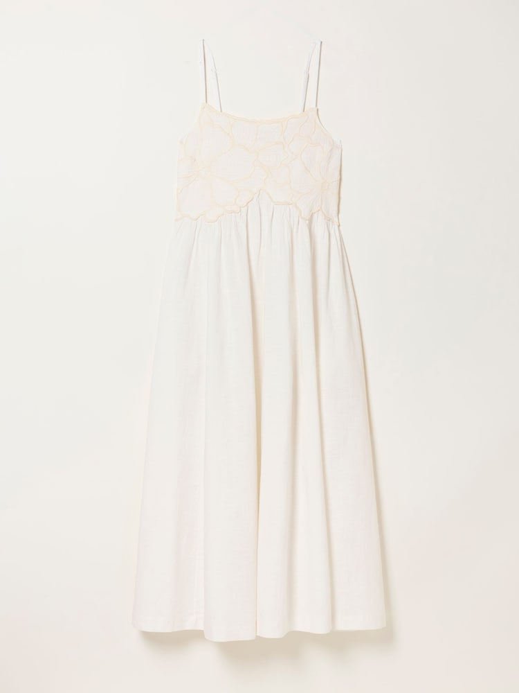 FatFace Hazel Ivory Embroidered Midi Dress - Image 5 of 5
