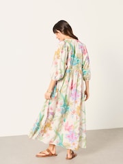 FatFace Lilibet Ivory Tropical Midi Dress - Image 3 of 7
