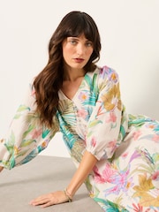 FatFace Lilibet Ivory Tropical Midi Dress - Image 6 of 7