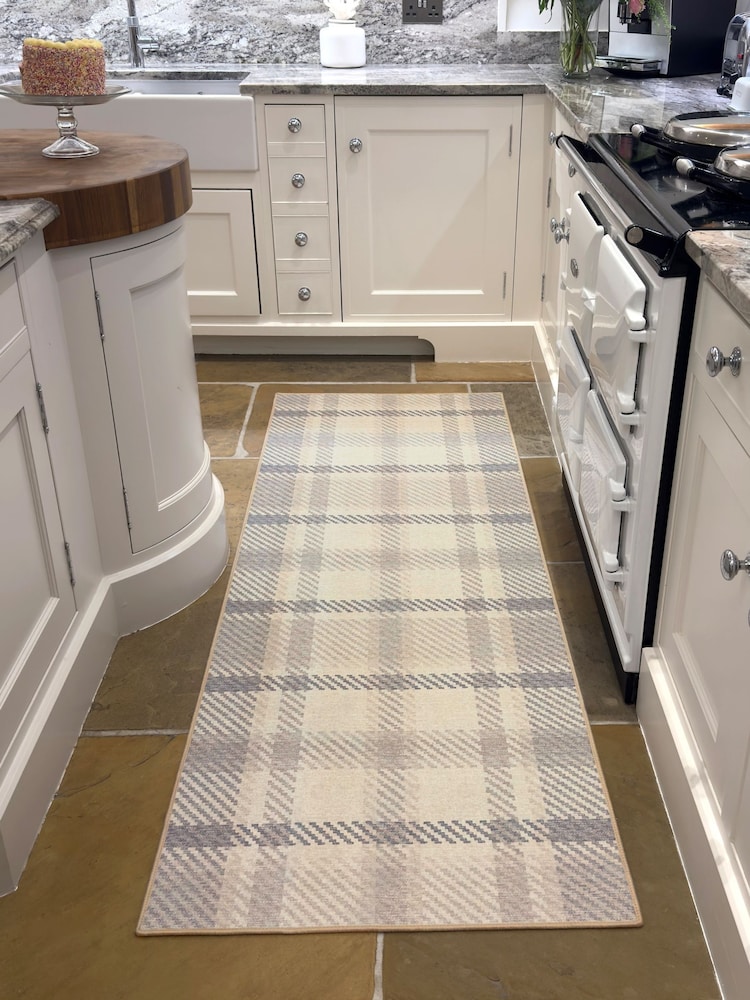 Hug Rug Cream Isla Plaid Runner - Image 1 of 4 Hug Rug Cream Isla Plaid Runner - Image 1 of 4