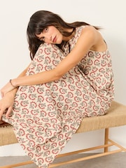 FatFace Elsa Ivory Woodblock Jersey Maxi Dress - Image 5 of 6