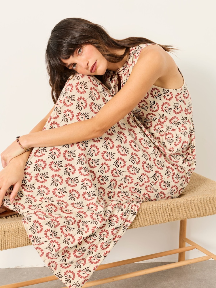 Buy FatFace Elsa Ivory Woodblock Jersey Maxi Dress from Next USA Buy FatFace Elsa Ivory Woodblock Jersey Maxi Dress from Next USA