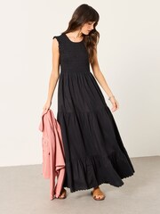 FatFace Anais Black Maxi Dress - Image 1 of 6
