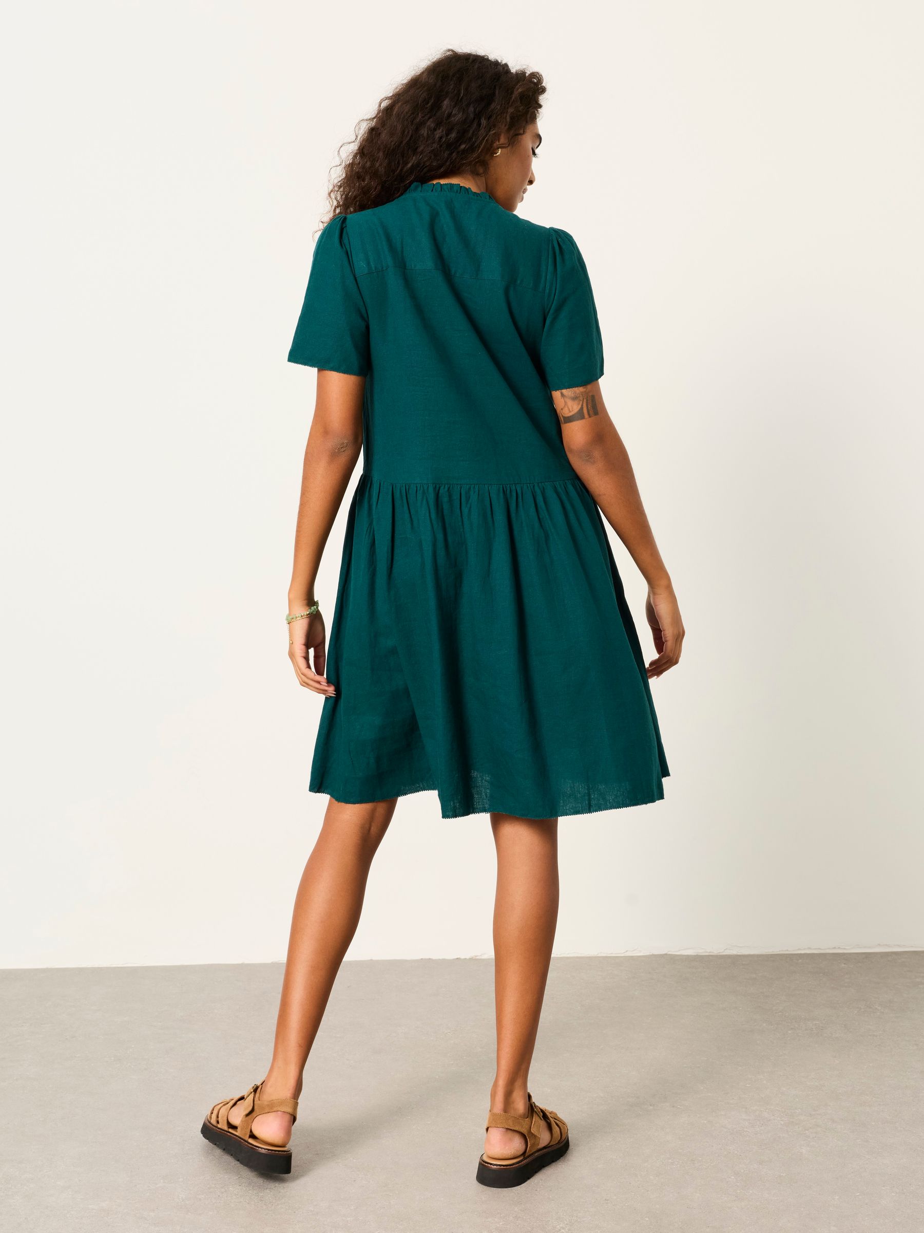 Buy FatFace Immy Teal Blue Linen Dress from Next USA