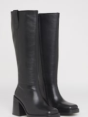 Simply Be Black Block Heel Knee High Boots - Image 3 of 5