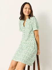 FatFace Maggie Ivory Fan Geo Jersey Dress - Image 4 of 5