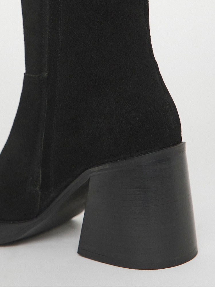 Simply Be Black Block Heel Knee High Boot - Image 4 of 4