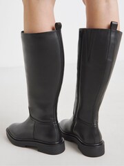 Simply Be Black Leather Knee High Riding Boots - Image 3 of 4