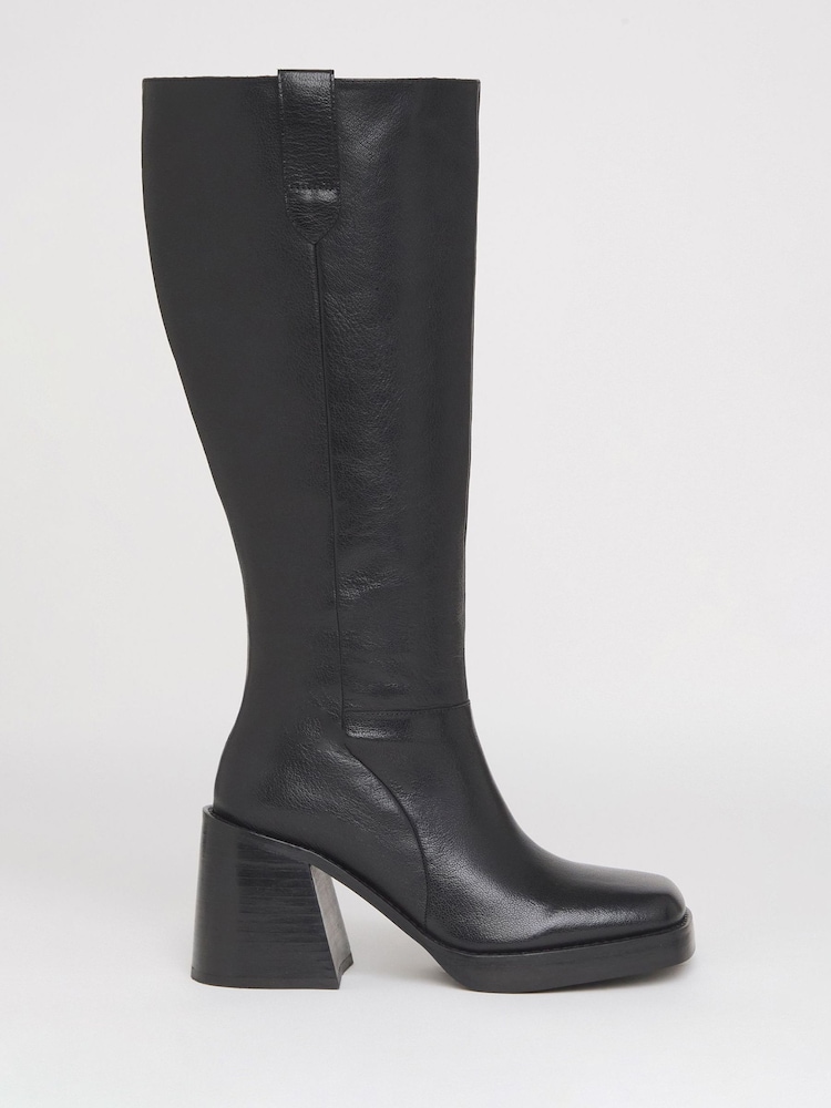 Simply Be Black Block Heel Knee High Boot - Image 2 of 3