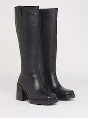 Simply Be Black Block Heel Knee High Boot - Image 3 of 3