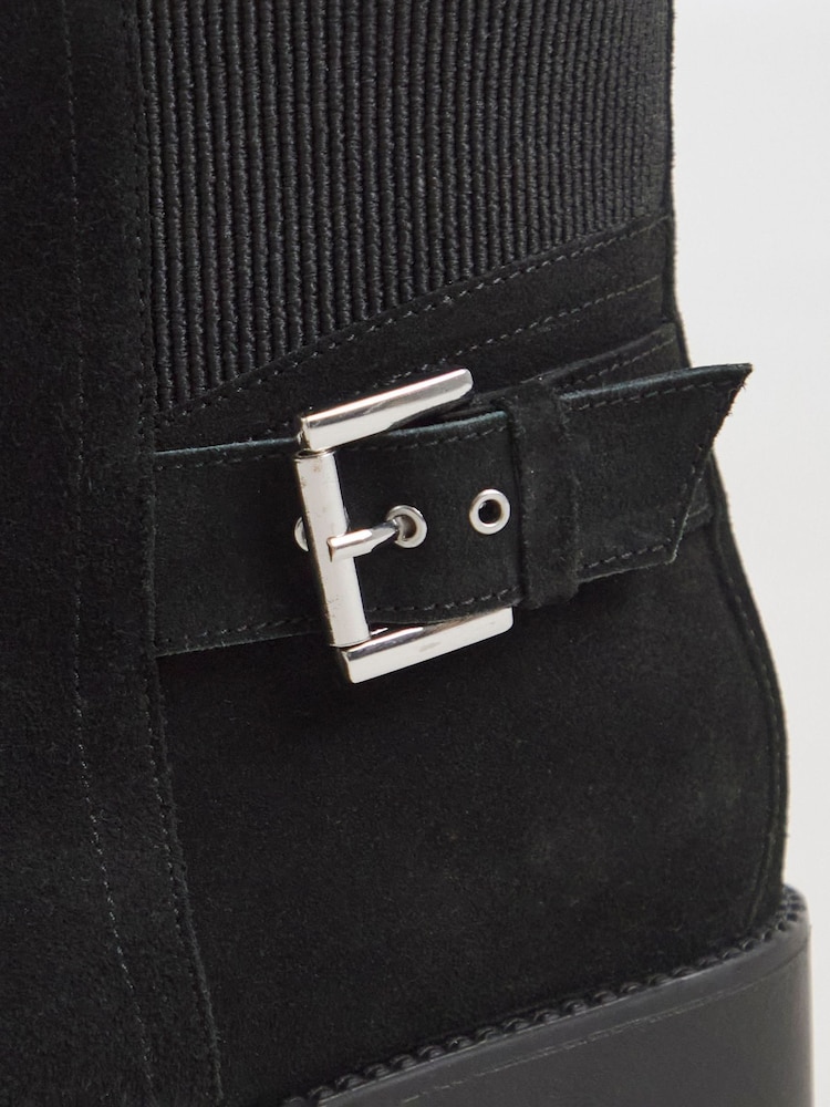 Simply Be Black Extra Wide Fit Wedge Chelsea Boot With Buckle - Image 4 of 4 Simply Be Black Extra Wide Fit Wedge Chelsea Boot With Buckle - Image 4 of 4