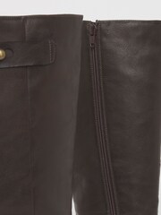 Simply Be Brown Wide Fit Casual Knee High Boots With Wrap Detail - Image 4 of 4
