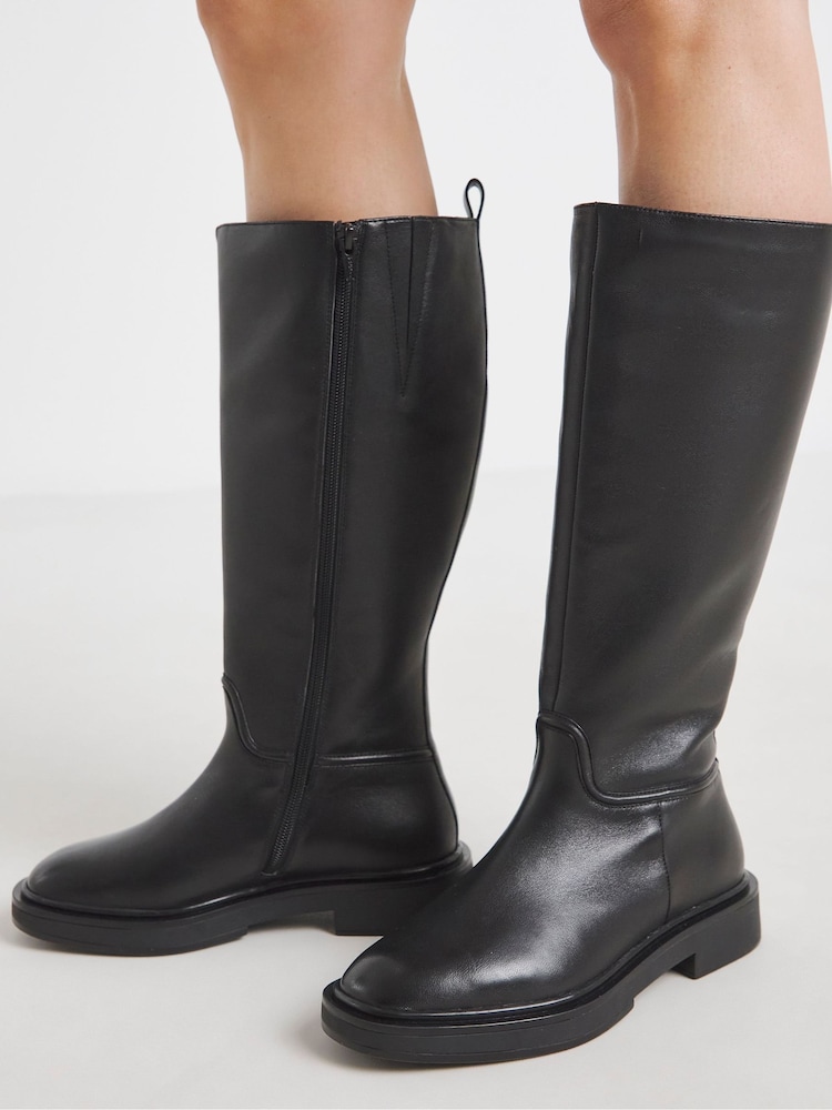 Simply Be Leather Knee High Riding Boots - Bild 2 von 4