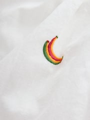 Never Fully Dressed Cream Banana Embroidery 100% Cotton Pyjama Short Set - Image 12 of 14