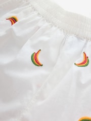 Never Fully Dressed Cream Banana Embroidery 100% Cotton Pyjama Short Set - Image 13 of 14