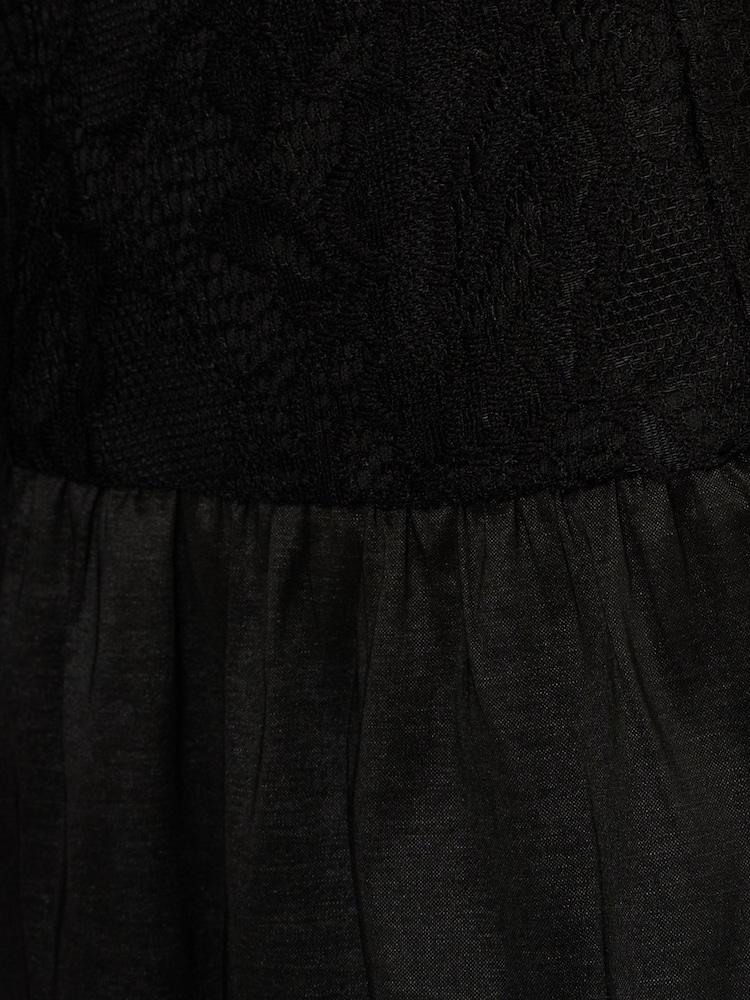 Adrianna Papell Lace Taffeta Flounce Black Dress - Image 6 of 6 Adrianna Papell Lace Taffeta Flounce Black Dress - Image 6 of 6