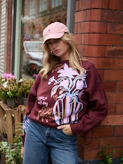 Here for the T Floral Vase Graphic Oversized Crew Neck Sweatshirt - Imagen 3 de 4