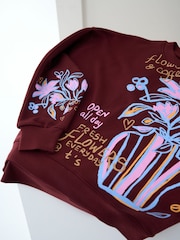 Here for the T Floral Vase Graphic Oversized Crew Neck Sweatshirt - Imagen 4 de 4