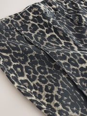 Leopard Print Denim Cropped Capri Jeans - Image 8 of 9