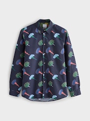 PS Paul Smith Blue Regular-Fit Floral Print Shirt - Image 1 of 1