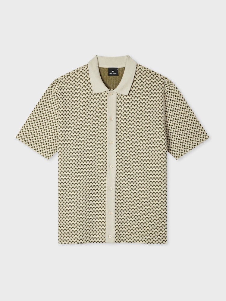 PS Paul Smith Cream Button Through Polo Shirt - Image 1 of 6
