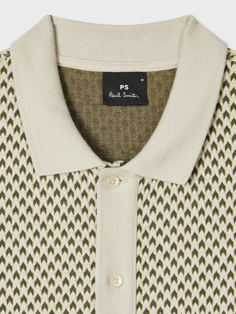 PS Paul Smith Cream Button Through Polo Shirt - Image 2 of 6