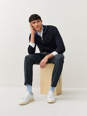 PS Paul Smith Blue Regular-Fit Crew Neck Logo Jumper - Image 6 of 7