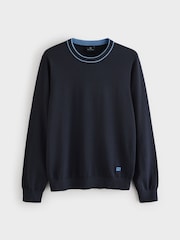 PS Paul Smith Blue Regular-Fit Crew Neck Logo Jumper - Image 7 of 7