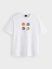 PS Paul Smith Regular-Fit Dice Graphic White T-Shirt - Image 1 of 1