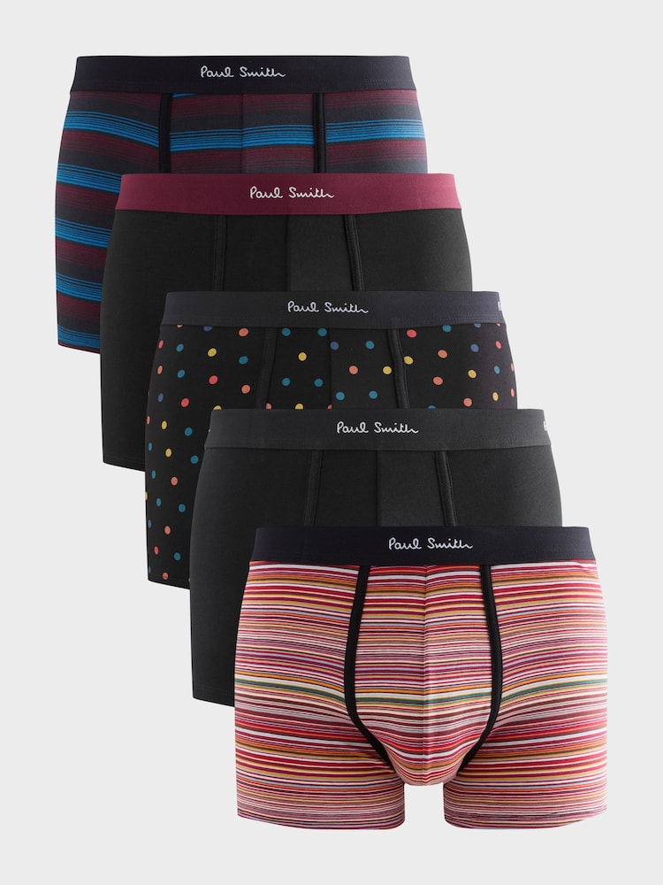 PS Paul Smith Black Printed Boxers 5 Pack - Image 1 of 6