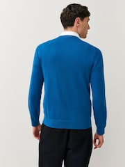 PS Paul Smith Blue Regular-Fit Crew Neck Logo Jumper - Image 2 of 6