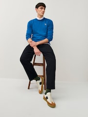 PS Paul Smith Blue Regular-Fit Crew Neck Logo Jumper - Image 4 of 6