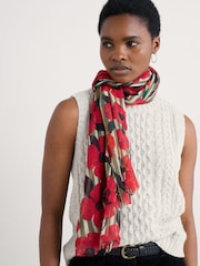 Seasalt Cornwall Red Pretty Printed Scarf - Image 2 of 5