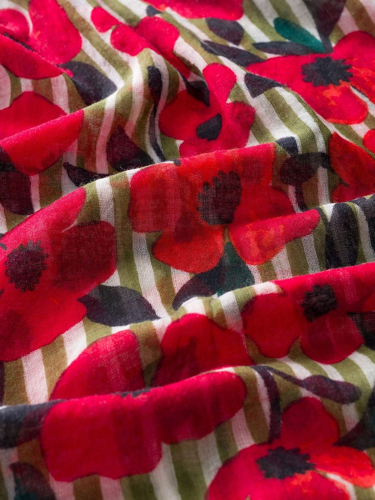 Seasalt Cornwall Red Pretty Printed Scarf - Image 5 of 5