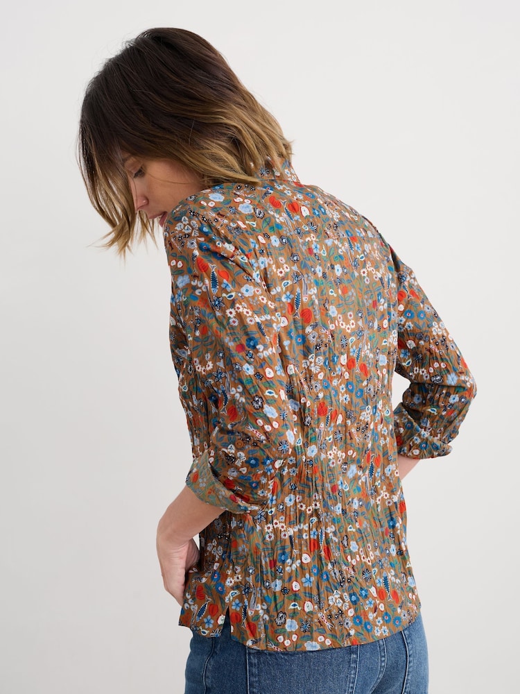 Seasalt Cornwall Brown Larissa Shirt in Crinkled Cotton - Image 2 of 6