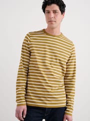 Seasalt Cornwall Yellow Crew Neck Sailor T-Shirt in Cotton - Image 1 of 5