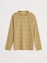 Seasalt Cornwall Yellow Crew Neck Sailor T-Shirt in Cotton - Image 4 of 5