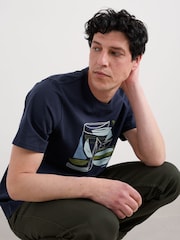 Seasalt Cornwall Blue Midwatch Cotton T-Shirt - Image 3 of 5